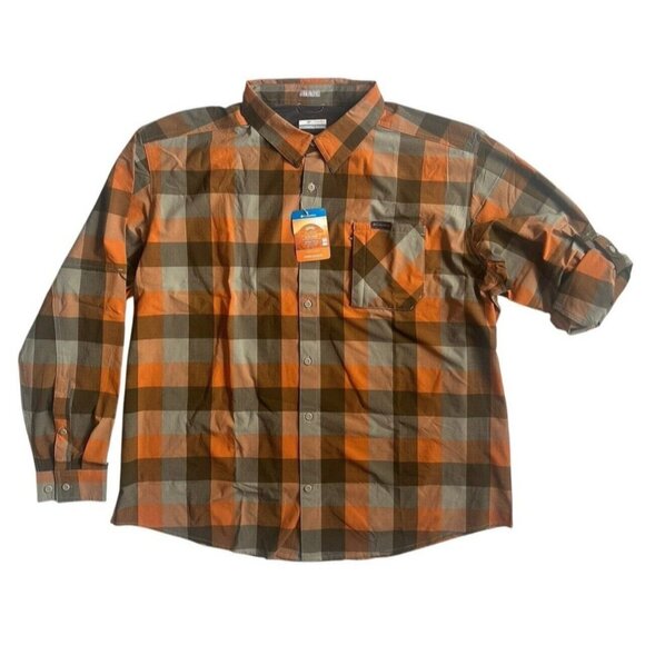 Columbia Men's Triple Canyon Roll Up Long Sleeve Shirt Omni-Shade Zip Pocket XXL - Picture 1 of 10